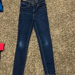 American Eagle Outfitters Women's Dark Blue Skinny Jeans